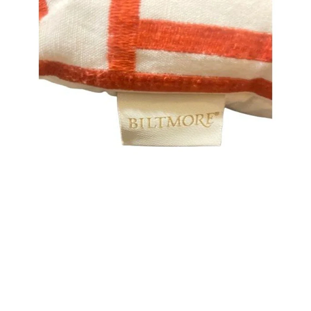 Biltmore Decorative Pillow Embroidered Textured Geometric Design Throw Pillow